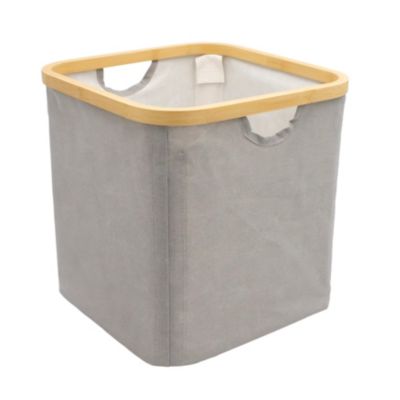 Boîte de rangement carrée en polycoton avec cadre Mixxit gris