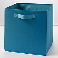 Boîte de rangement carrée en textile Form Adèle coloris bleu