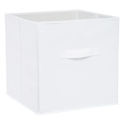 Boîte de rangement carrée en textile Mixxit coloris blanc