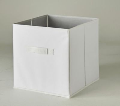 Boîte de rangement carrée en textile Mixxit coloris blanc