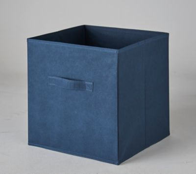 Boîte de rangement carrée en textile Mixxit coloris bleu marine