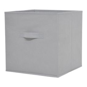 Boîte de rangement carrée en textile Mixxit coloris gris clair