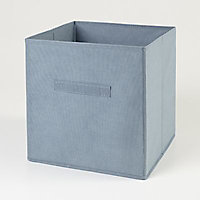 Boîte de rangement carrée en textile Mixxit coloris gris foncé