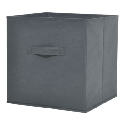 Boîte de rangement carrée en textile Mixxit coloris gris foncé