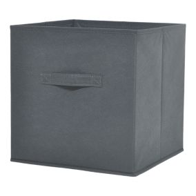 Boîte de rangement carrée en textile Mixxit coloris gris foncé