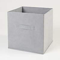 Boîte de rangement carrée en textile Mixxit coloris gris