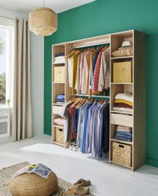 Boîte de rangement carrée en textile Mixxit coloris moutarde