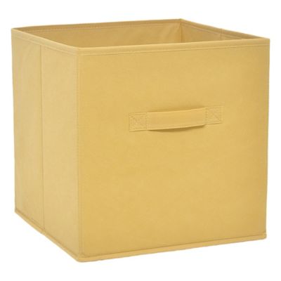Boîte de rangement carrée en textile Mixxit coloris moutarde