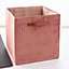 Boîte de rangement carrée en textile Mixxit coloris rose