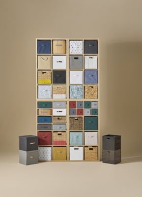 Boîte de rangement carrée en textile Mixxit coloris rose
