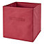 Boîte de rangement carrée en textile Mixxit coloris rouge