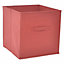 Boîte de rangement carrée en textile Mixxit coloris rouge