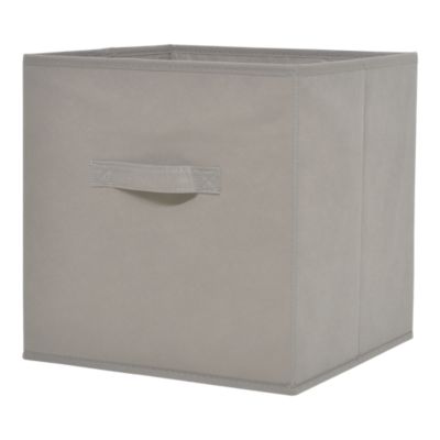 Boîte de rangement carrée en textile Mixxit coloris taupe