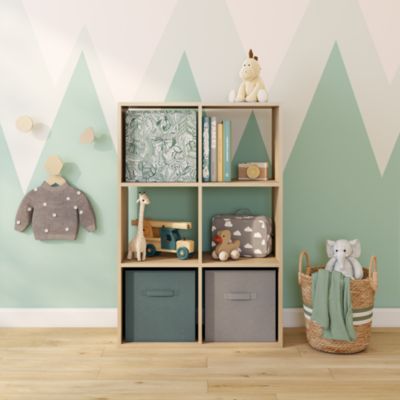 Boîte de rangement carrée en textile Mixxit coloris taupe