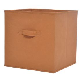 Boîte de rangement carrée en textile Mixxit coloris terracotta