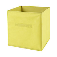 Boîte de rangement carrée en textile Mixxit coloris vert chartreuse
