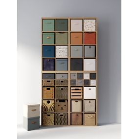 Boîte de rangement carrée en textile Mixxit coloris vert clair