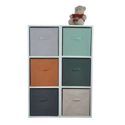 Boîte de rangement carrée en textile Mixxit coloris vert clair