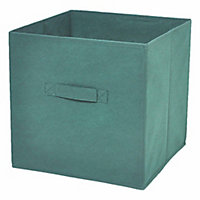 Boîte de rangement carrée en textile Mixxit coloris vert foncé
