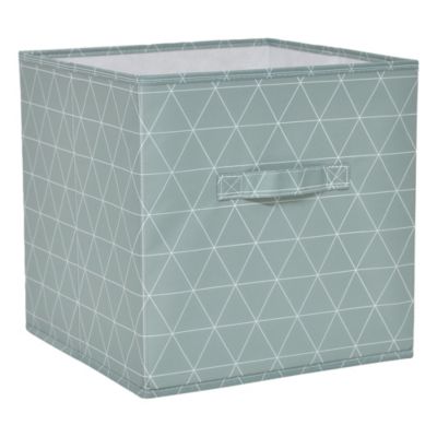 Boîte de rangement carrée en textile Mixxit coloris vert scandinave