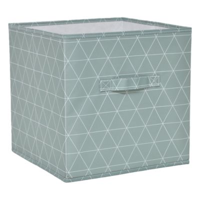 Boîte de rangement carrée en textile Mixxit coloris vert scandinave
