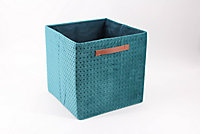 Boîte de rangement carrée en textile Mixxit coloris vert