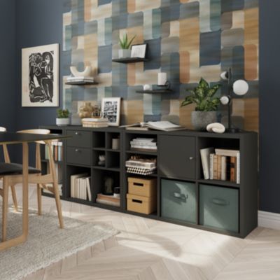 Boîte de rangement carrée en textile Mixxit coloris vert