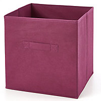 Boîte de rangement carrée en textile Mixxit couleur cerise
