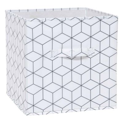 Boîte de rangement carrée en textile Mixxit motif losanges