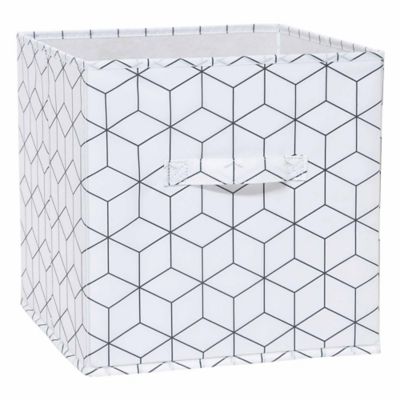 Boîte de rangement carrée en textile Mixxit motif losanges