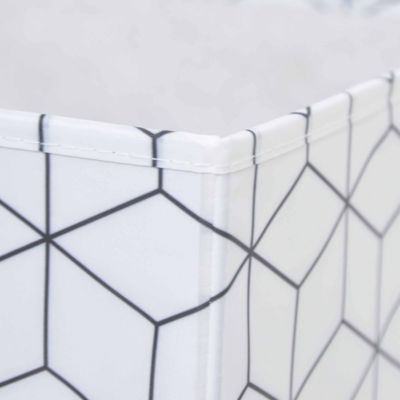 Boîte de rangement carrée en textile Mixxit motif losanges