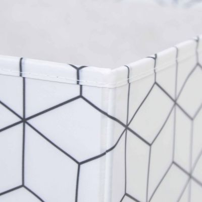 Boîte de rangement carrée en textile Mixxit motif losanges