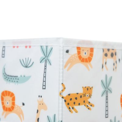 Boîte de rangement carrée en textile Mixxit motif savane