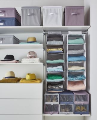 Boîte de rangement carrée en tissu Mixxit coloris blanc
