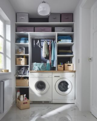 Boîte de rangement carrée en tissu Mixxit coloris blanc