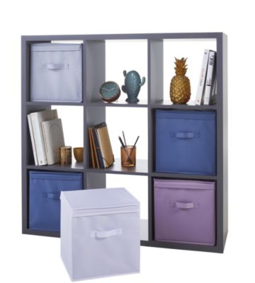 Boîte de rangement carrée en tissu Mixxit coloris blanc