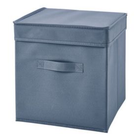 Boîte de rangement carrée en tissu Mixxit coloris bleu