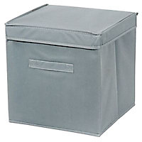 Boîte de rangement carrée en tissu Mixxit coloris gris
