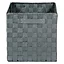 Boîte de rangement carrée en tissu tressé Mixxit coloris gris