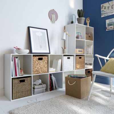 Boîte de rangement carrée en toile de jute Mixxit
