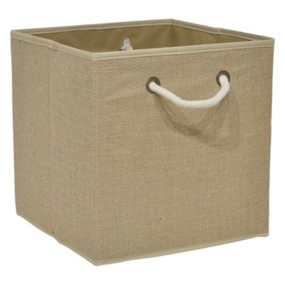 Boîte de rangement carrée en toile de jute Mixxit