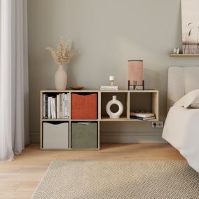 Boîte de rangement carrée en velours Mixxit coloris beige