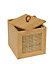 Boîte de rangement coton avec couvercle en bambou et rotin, 9x9x9 cm, Wenko Allegre