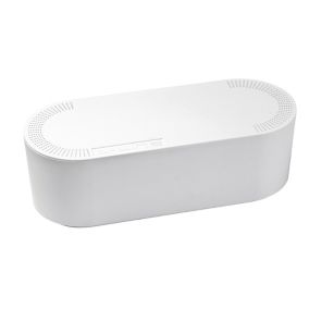 Boîte de rangement de câbles blanc D-Line L. 415 x l. 165 mm, bloc 6 prises