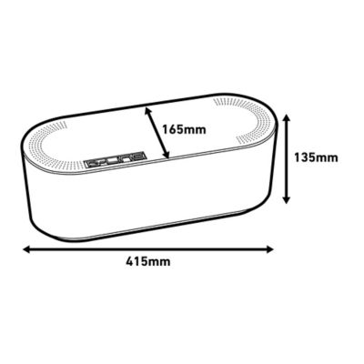 Boîte de rangement de câbles noir D-Line L. 415 x l. 165 mm, bloc 6 prises