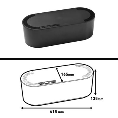 Boîte de rangement de câbles noir D-Line L. 415 x l. 165 mm, bloc 6 prises