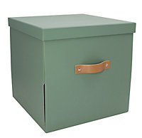 Boîte de rangement en carton avec couvercle compatible vert