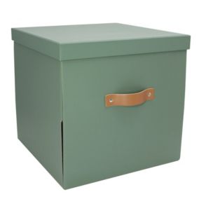 Boîte de rangement en carton avec couvercle compatible vert