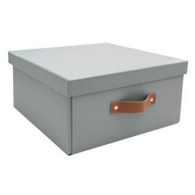 Boîte de rangement en carton avec couvercle Mixxit gris