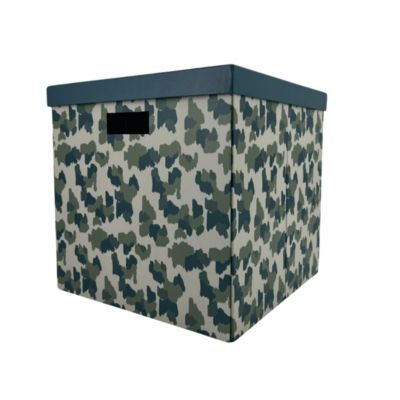 Boîte de rangement en carton avec couvercle Norasia motif camouflage